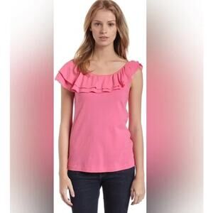 L Lilly Pulitzer Pink Wynne Ruffle Top